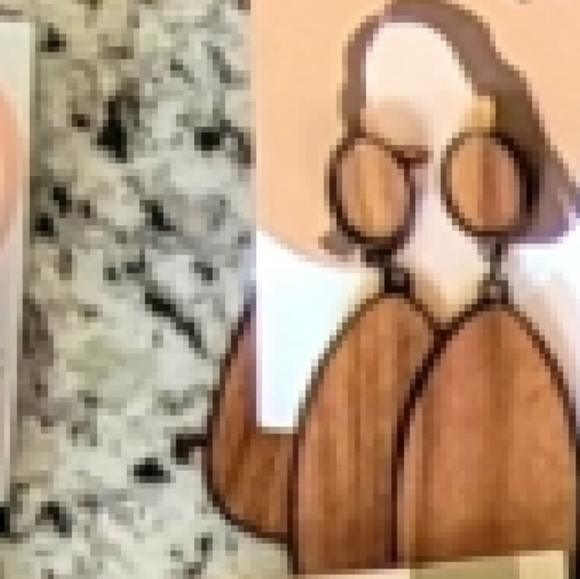 Bohemian Wood Earrings Laser cut in natural light weight wood. Colors- s… - Picture 5 of 8